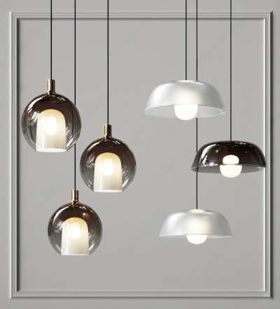 现代吊灯组合3D模型下载